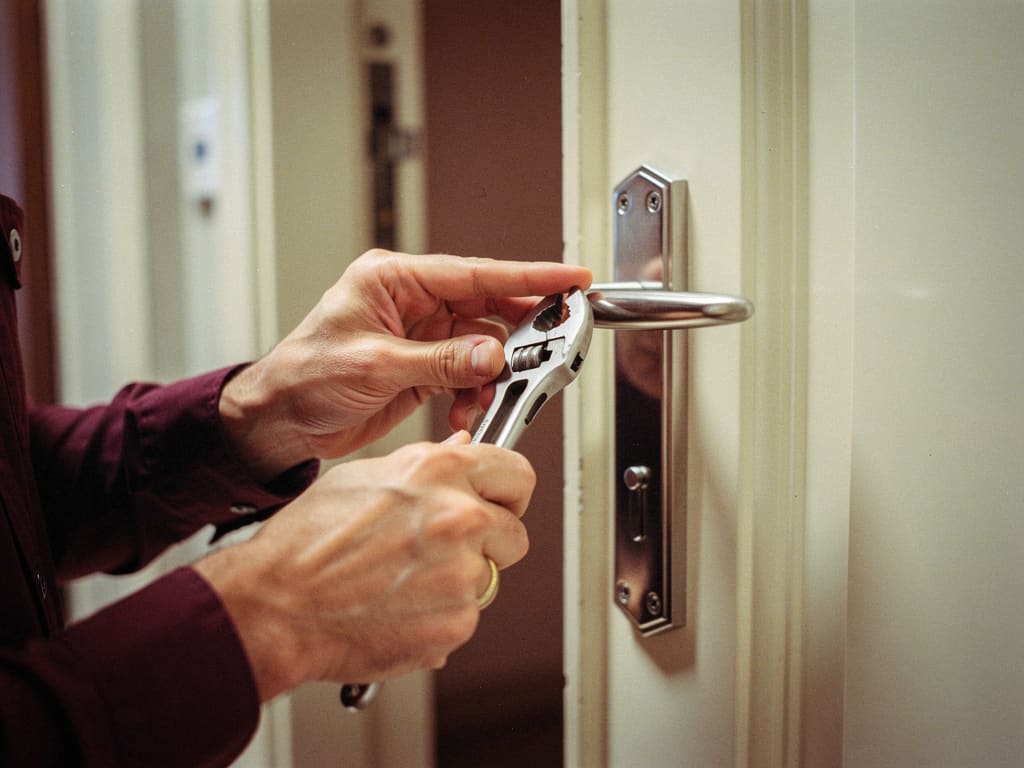 Controllo professionale di una serratura residenziale